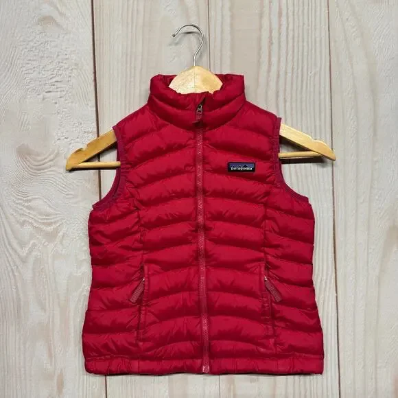 Patagonia Kids Duck Down 600-Fill Insulated Puffer Vest Size XS (5-6) Magenta - Picture 1 of 7